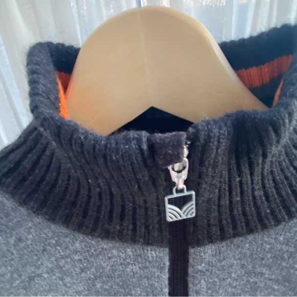 EUC Dale of Norway - LAHTI Mens wool zip-up sweater, dark grey & orange, size M - Picture 9 of 11